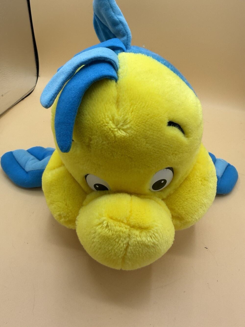 Vintage Disney World Flounder Little Mermaid Fish Stuffed Animal Plush 12"